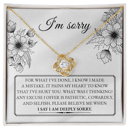 Apology Gift for Girlfriend, Wife, Soulmate - Sorry, Made A Mistake - Love Knot Pendant Necklace - Mallard Moon Gift Shop