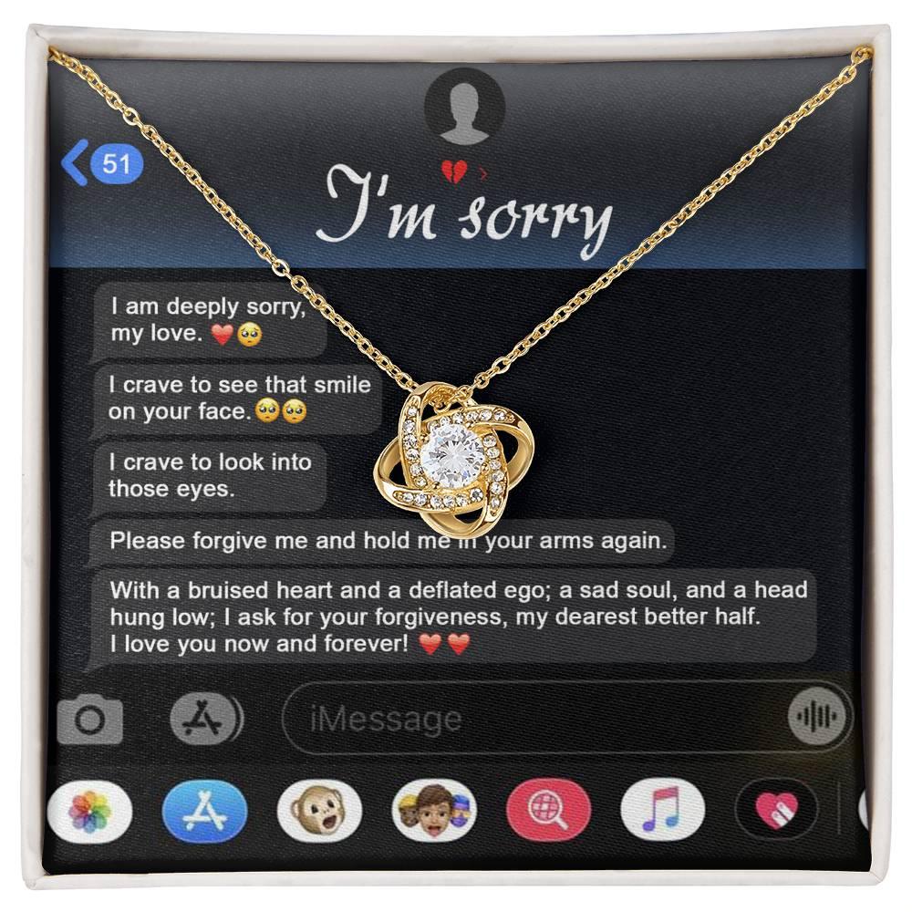 Gift for Girlfriend, Wife - Sorry, Rebuild Our Connection - Love Knot Pendant Necklace - Mallard Moon Gift Shop