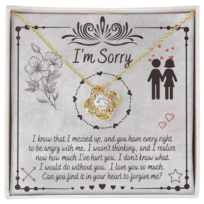 Apology Gift for Girlfriend, Wife, Soulmate - Sorry, I Would Do - Love Knot Pendant Necklace - Mallard Moon Gift Shop