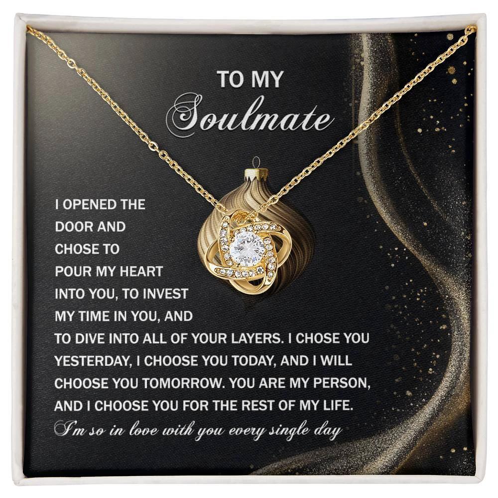 Gift for Soulmate - Into You - Love Knot Pendant Necklace