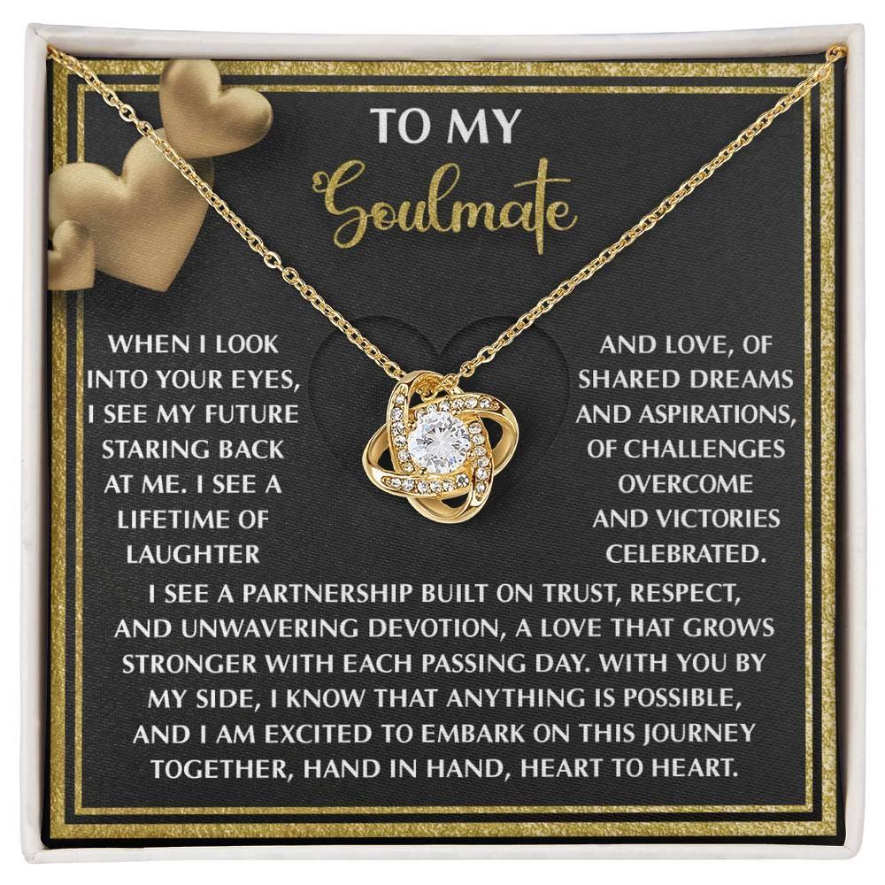 To My Soulmate Love Knot Necklace – A Meaningful Valentine’s Gift Celebrating Trust, Devotion, and Shared Dreams
