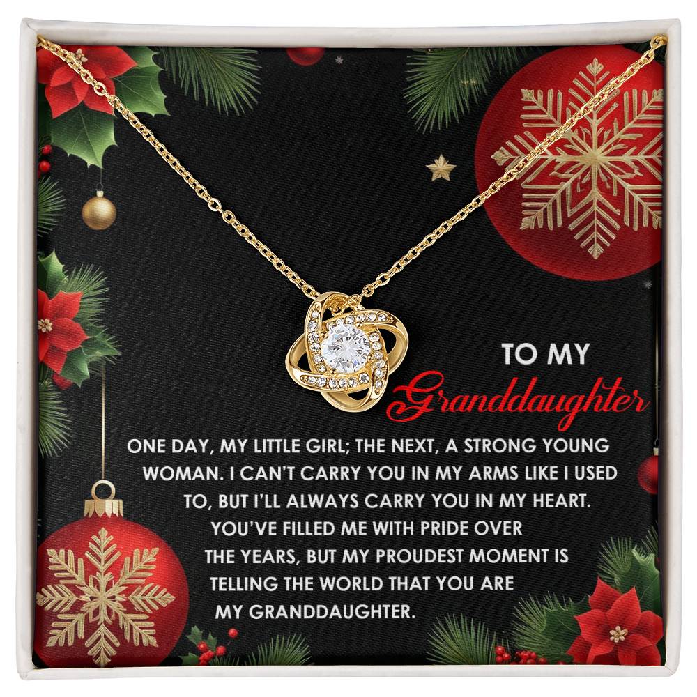 Gift for Granddaughter - Proudest Moment - Love Knot Pendant Necklace - Mallard Moon Gift Shop