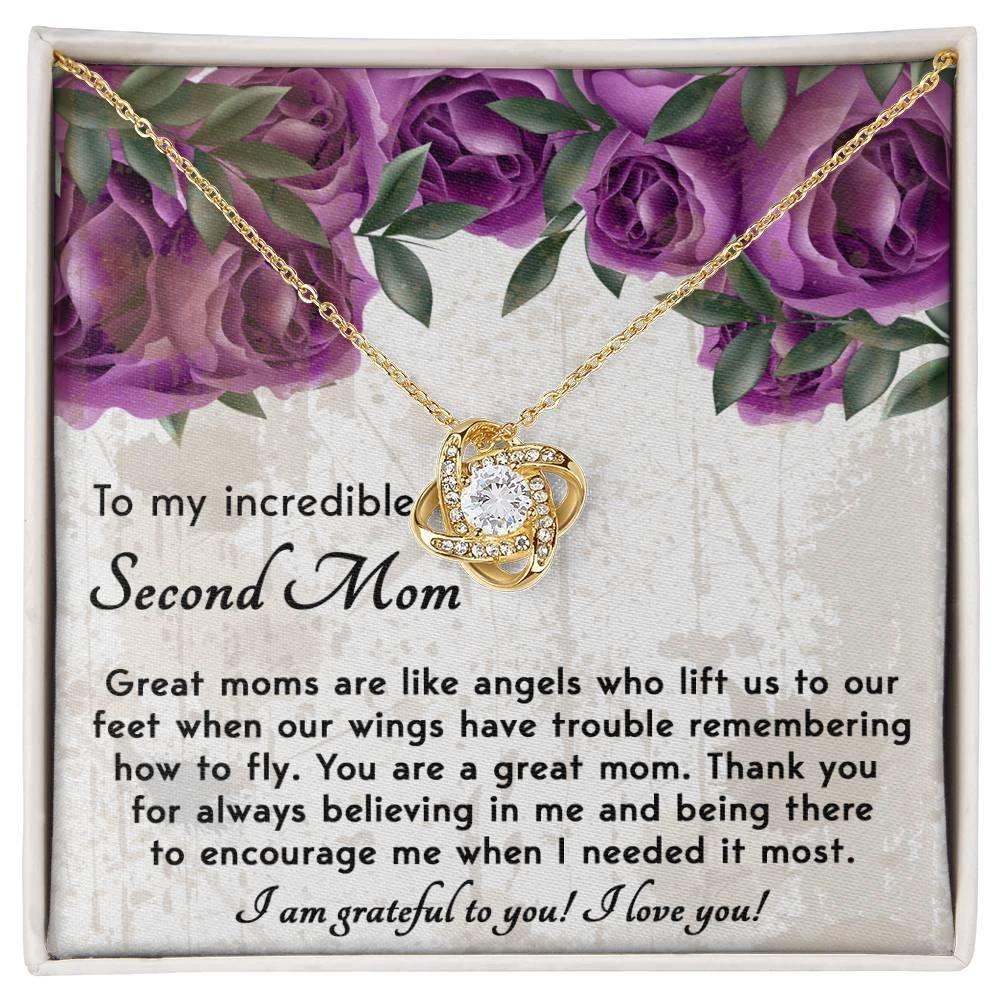 Bonus Mom Gift I am Grateful For You Love Knot Necklace