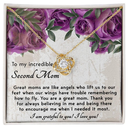 Bonus Mom Gift I am Grateful For You Love Knot Necklace - Mallard Moon Gift Shop