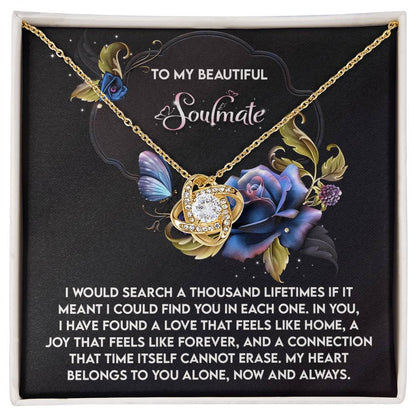 Romantic Anniversary, Valentine's Day Gift for Soulmate, Wife, Girlfriend - Feels Like Home - Love Knot Pendant Necklace - Mallard Moon Gift Shop