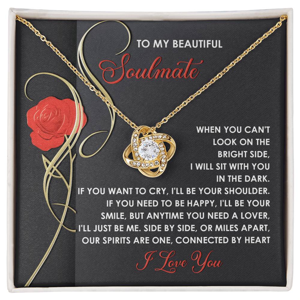To My Beautiful Soulmate - Love Knot Necklace – A Romantic and Heartfelt Gift for Valentine’s Day or Anniversary - Mallard Moon Gift Shop