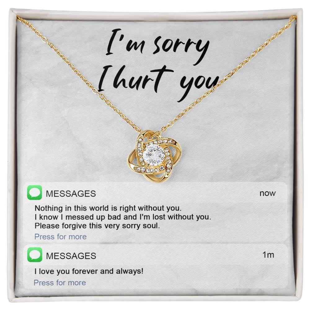 Gift for Girlfriend, Wife - Sorry, Lost Without You - Love Knot Pendant Necklace - Mallard Moon Gift Shop
