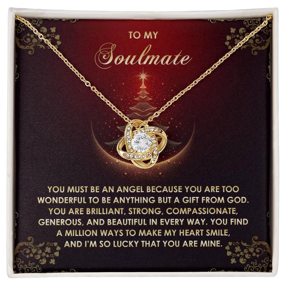 Gift for Soulmate - Be An Angel - Love Knot Pendant Necklace