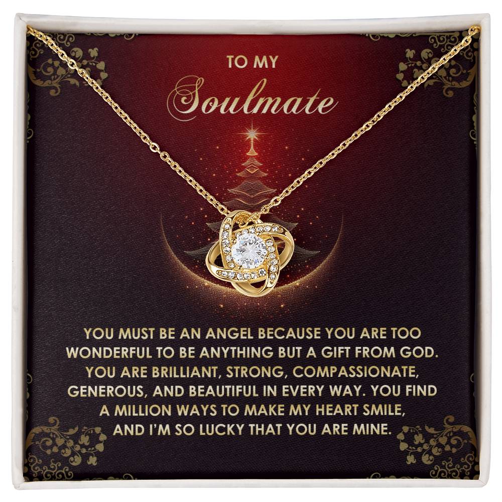 Gift for Soulmate - Be An Angel - Love Knot Pendant Necklace - Mallard Moon Gift Shop