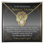 To My Incredible Bonus Mom Thank You for Believing in Me - Love Knot Necklace