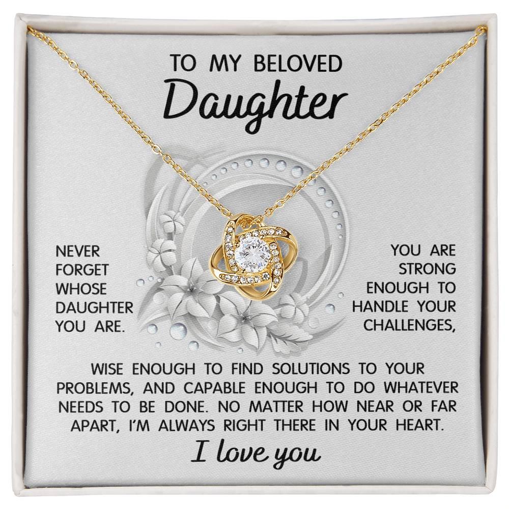 Daughter Wedding Day Gift - Always Right There - Love Knot Pendant Necklace - Mallard Moon Gift Shop