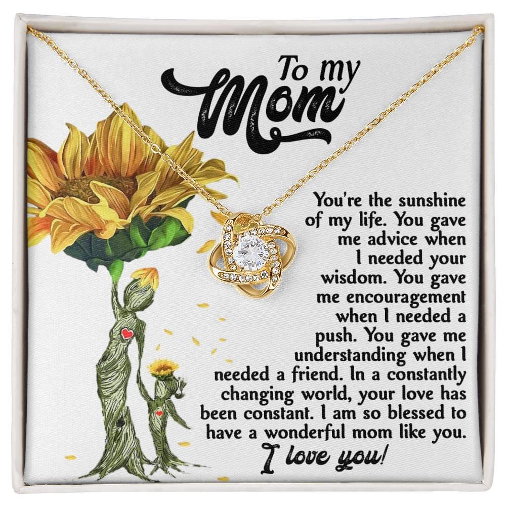 Mom you are The Sunshine in my Life - Love Knot Necklace - Mallard Moon Gift Shop