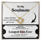 Soulmate Birthday Love Knot Necklace – Longest Kiss Ever Message Card | Romantic Gift for Wife or Girlfriend