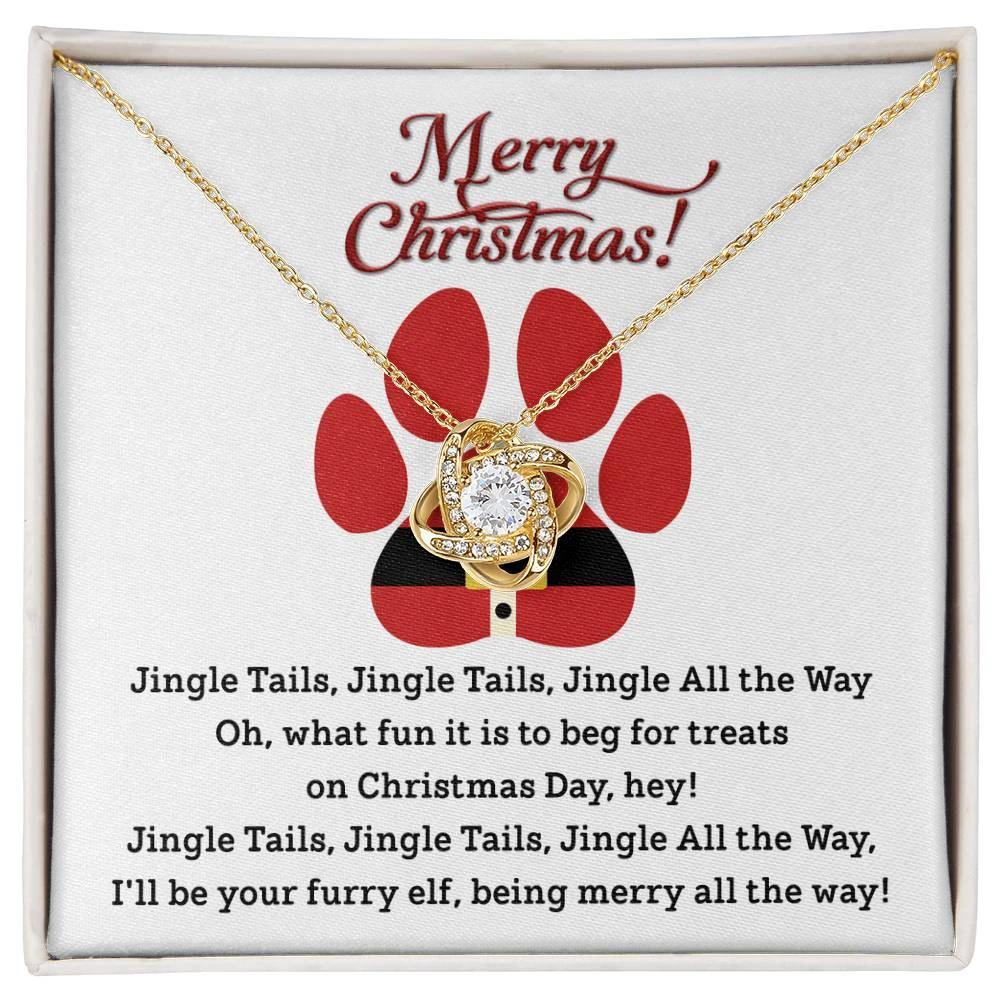 Gift for Fur Mom - Furry Elf - Love Knot Pendant Necklace