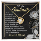 To My Soulmate – Love Knot Necklace with Elegant Forever & Always Message | Romantic Gift for the One You Cherish Most