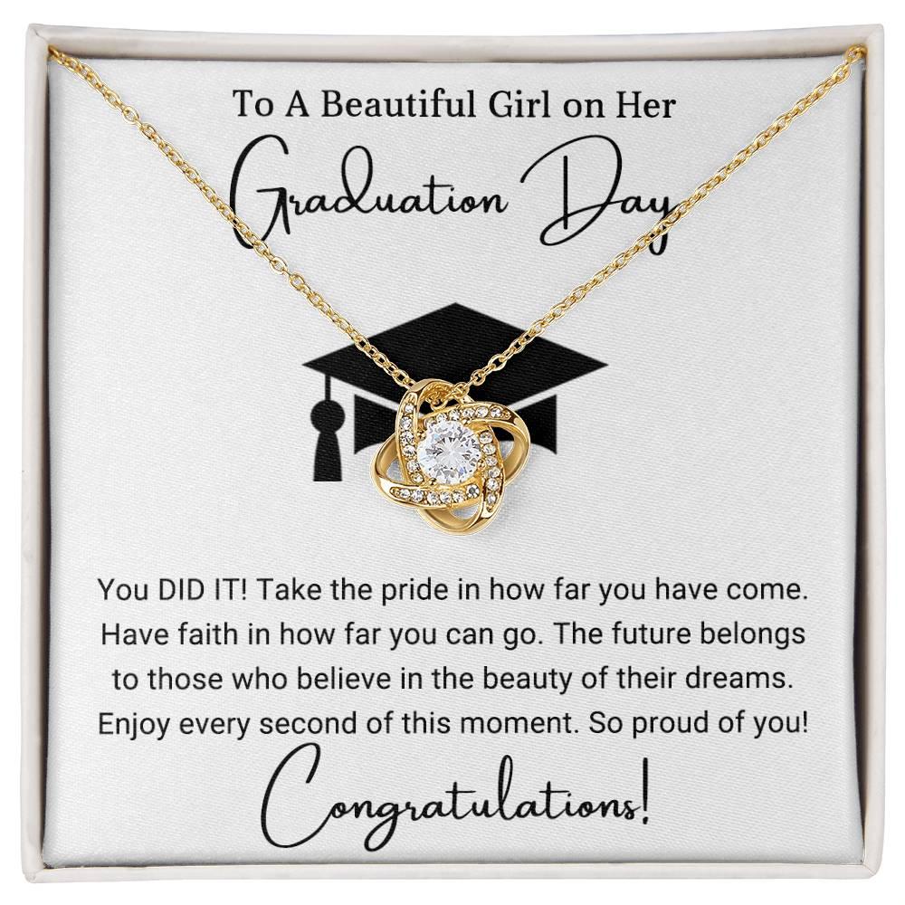 Graduation Gift For Her To A Beautiful Girl Congratulations Love Knot Pendant Necklace - Mallard Moon Gift Shop