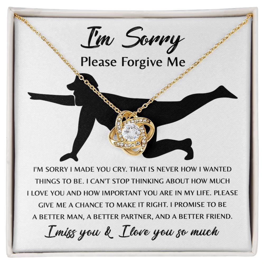 Apology Gift for Girlfriend, Wife, Soulmate - Sorry, Things To Be - Love Knot Pendant Necklace - Mallard Moon Gift Shop