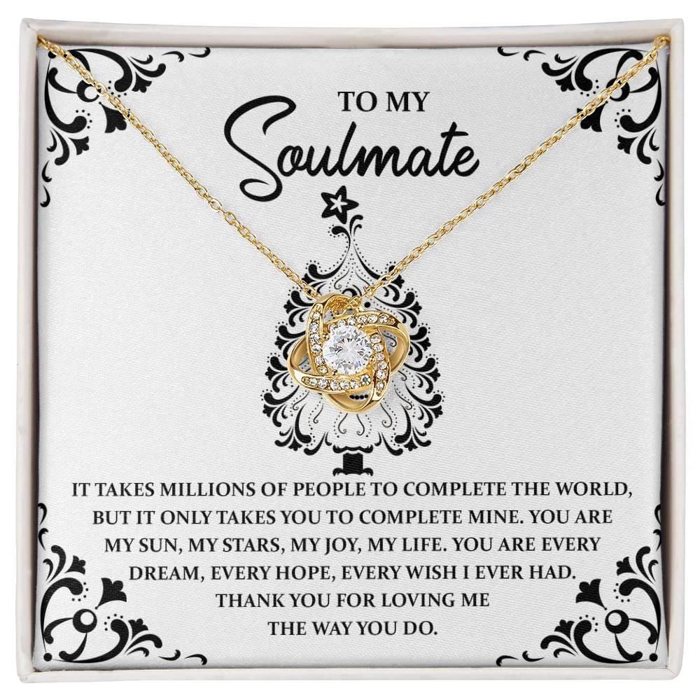 Gift for Soulmate - My Sun, Stars and Joy - Love Knot Pendant Necklace