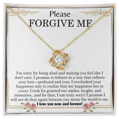 Gift for Girlfriend, Wife - Sorry, Profound And True - Love Knot Pendant Necklace - Mallard Moon Gift Shop