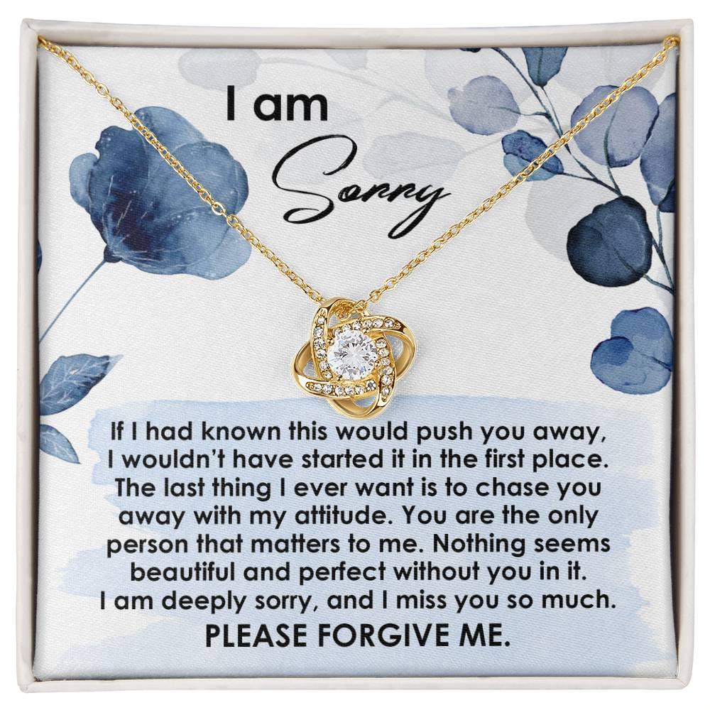 Apology Gift for Girlfriend, Wife, Soulmate - Sorry, Push You Away - Love Knot Pendant Necklace - Mallard Moon Gift Shop