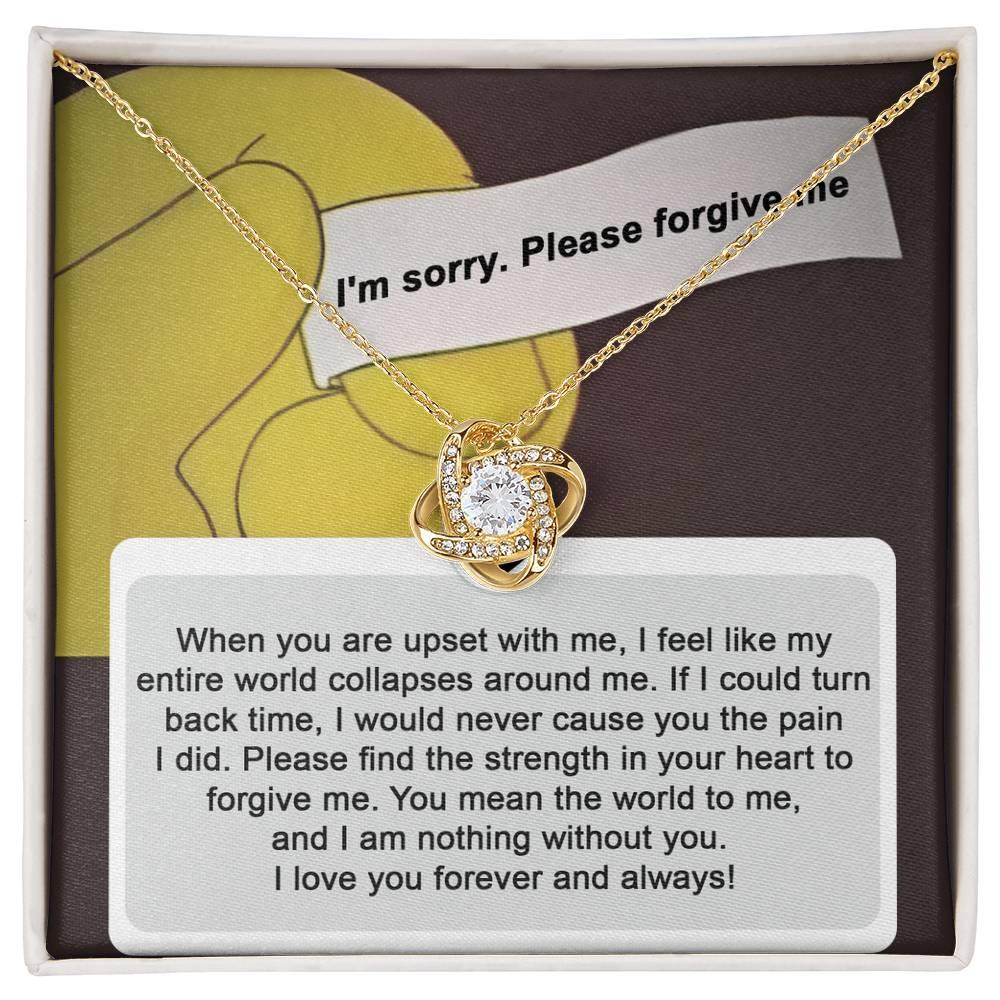 Gift for Girlfriend, Wife  - Sorry, Nothing Without You - Love Knot Pendant Necklace - Mallard Moon Gift Shop