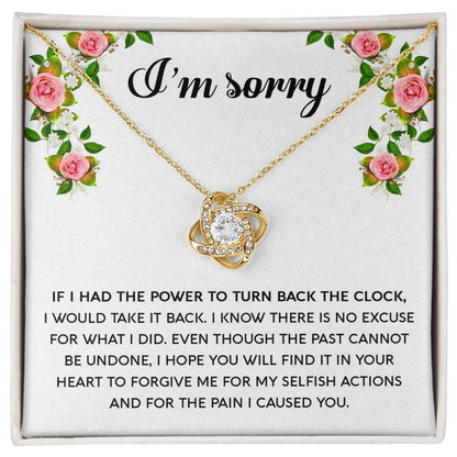 Gift for Girlfriend, Wife - Sorry, Make It Right - Love Knot Pendant Necklace - Mallard Moon Gift Shop