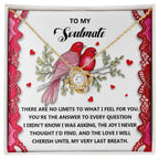 Romantic Gift for Her: Love Knot Necklace with Emotional Soulmate Message