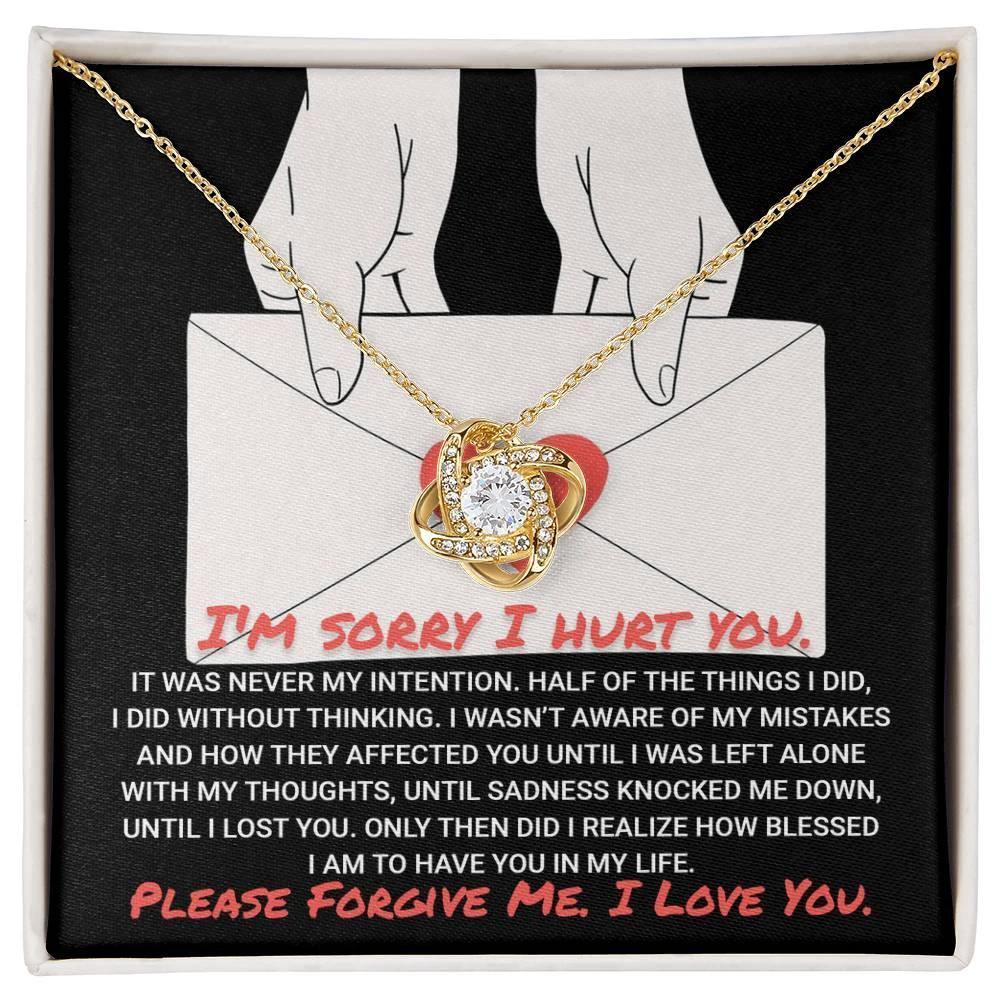 Apology Gift for Girlfriend, Wife, Soulmate-Sorry, Without Thinking - Love Knot Pendant Necklace