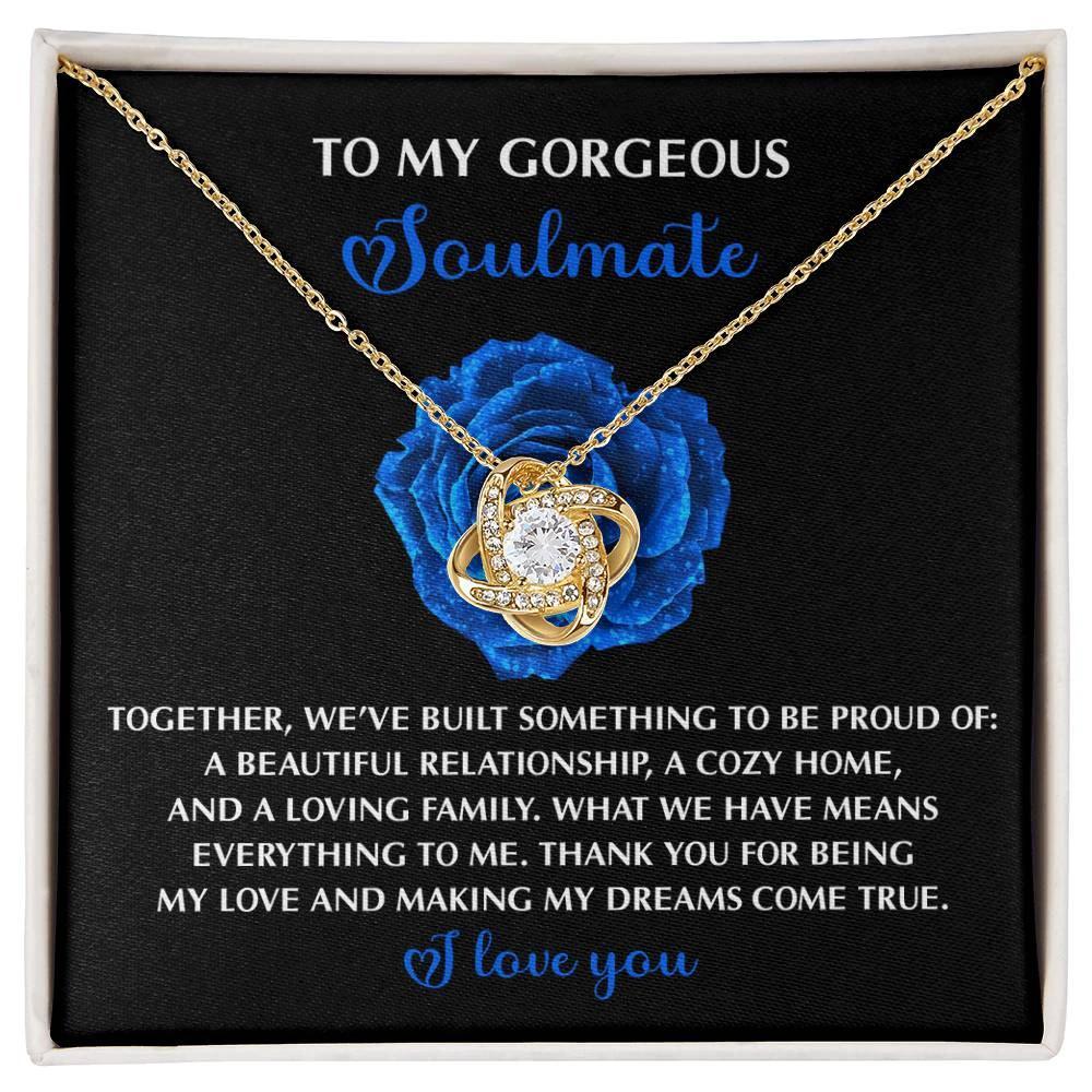 Romantic Gift for Wife or Girlfriend - Love Knot Pendant Necklace with Heartfelt Message for Soulmates