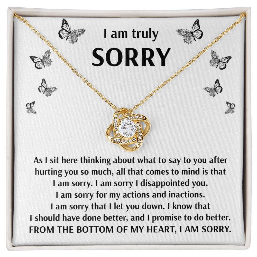Apology Gift for Girlfriend, Wife, Soulmate - Sorry, Done Better - Love Knot Pendant Necklace - Mallard Moon Gift Shop