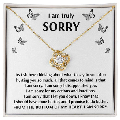 Apology Gift for Girlfriend, Wife, Soulmate - Sorry, Done Better - Love Knot Pendant Necklace - Mallard Moon Gift Shop