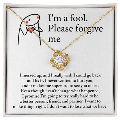 Gift for Girlfriend, Wife - Sorry, Make Things Right - Love Knot Pendant Necklace - Mallard Moon Gift Shop