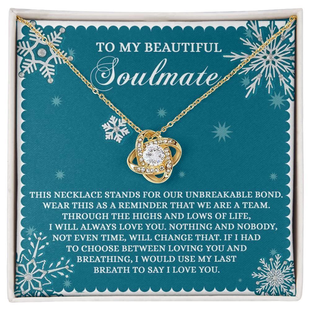 Gift for Soulmate - A Team - Love Knot Pendant Necklace