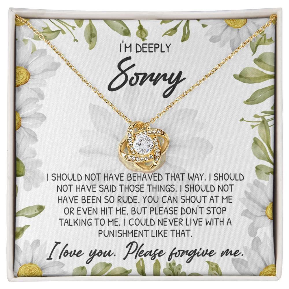 Apology Gift for Girlfriend, Wife, Soulmate-Sorry, Please Don't Stop Talking - Love Knot Pendant Necklace