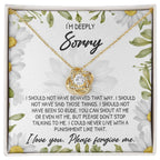 Apology Gift for Girlfriend, Wife, Soulmate-Sorry, Please Don't Stop Talking - Love Knot Pendant Necklace