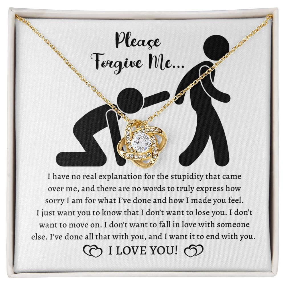 Apology Gift for Girlfriend, Wife, Soulmate - Sorry, Made You Feel - Love Knot Pendant Necklace