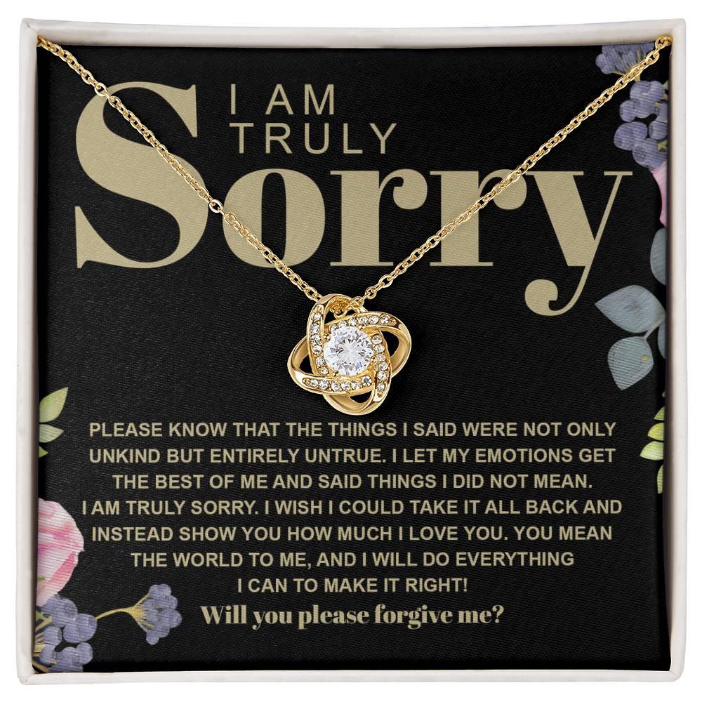 Apology Gift for Girlfriend, Wife, Soulmate - Sorry, Best Of Me - Love Knot Pendant Necklace - Mallard Moon Gift Shop