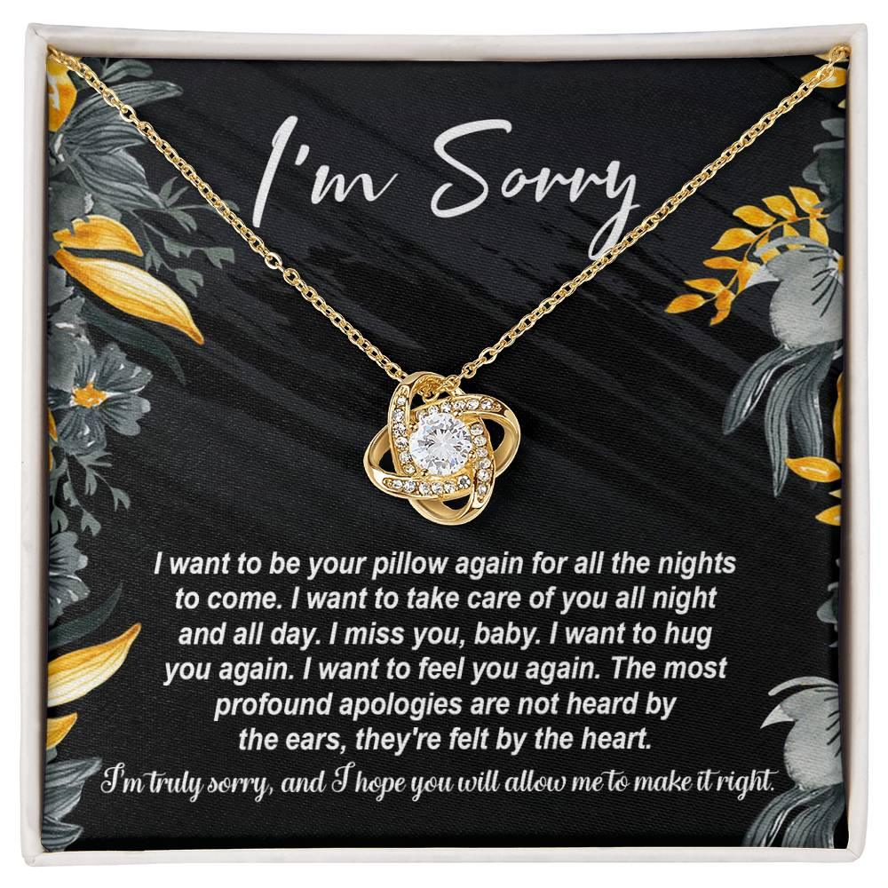 Gift for Girlfriend, Wife - Sorry, Be Your Pillow - Love Knot Pendant Necklace - Mallard Moon Gift Shop