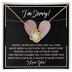 Apology Gift for Girlfriend, Wife, Soulmate - Sorry, Deeply In Love - Love Knot Pendant Necklace