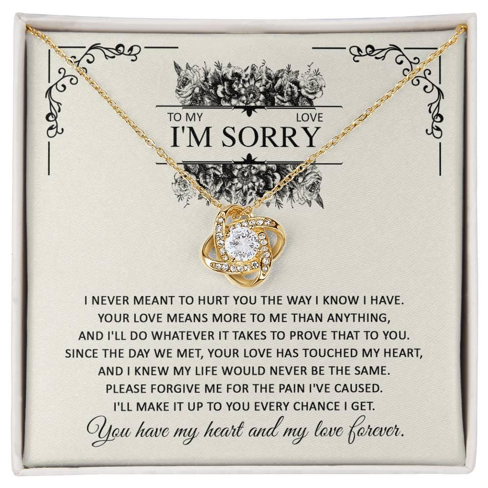 Apology Gift for Her - To My Love, I'm Sorry - Love Knot Pendant Necklace - Mallard Moon Gift Shop