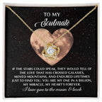 Romantic Gift for Soulmate, Wife or Girlfriend - I Love You to the Moon and Back - Love Knot Pendant Necklace