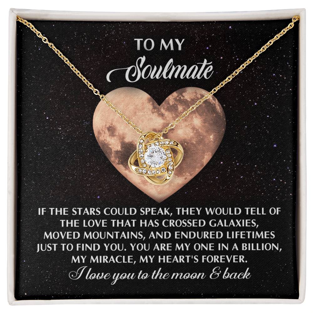Romantic Gift for Soulmate, Wife or Girlfriend - I Love You to the Moon and Back - Love Knot Pendant Necklace - Mallard Moon Gift Shop