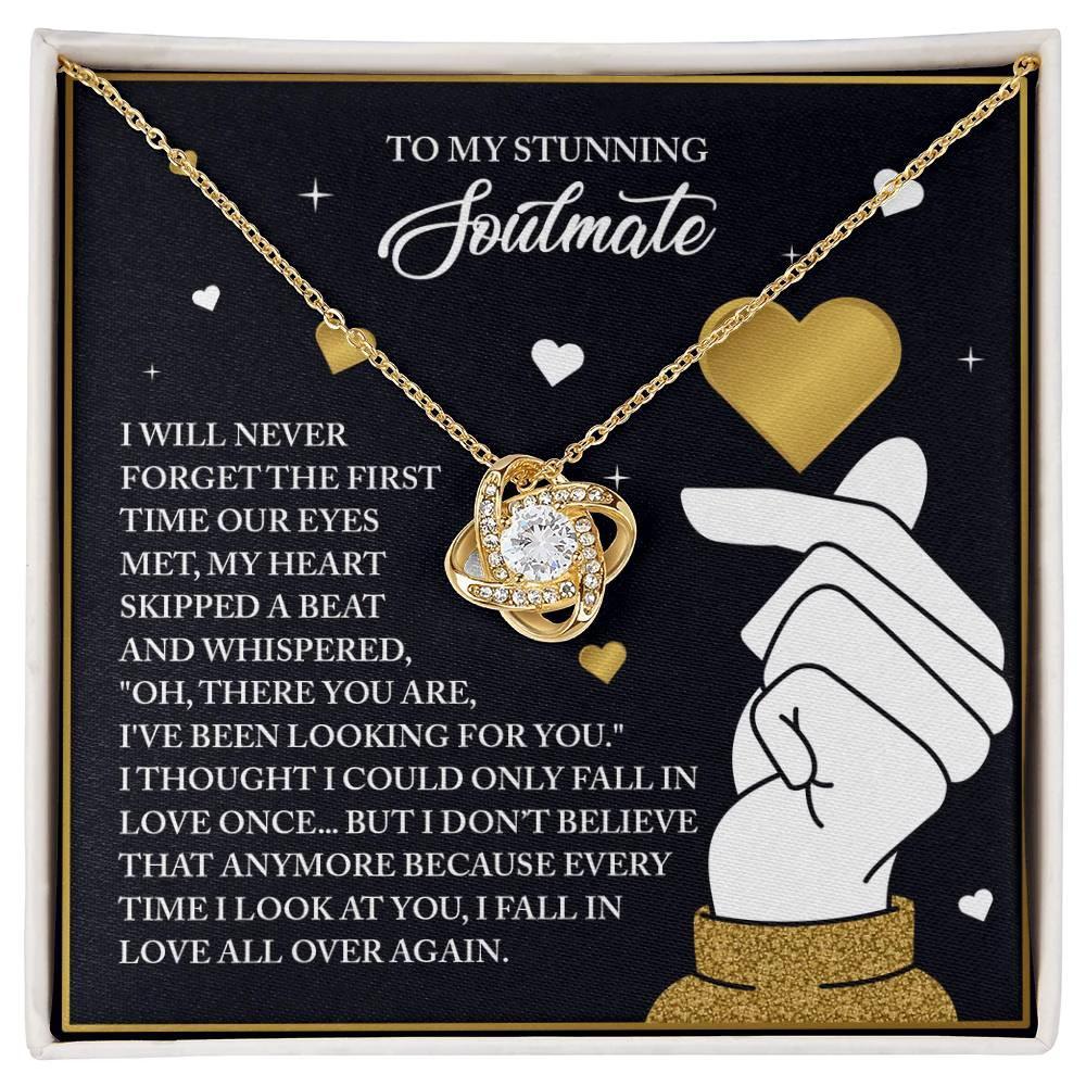 Gift for Soulmate - Look At You - Love Knot Pendant Necklace - A Romantic Valentine’s Day Gift That Celebrates Falling in Love Again and Again