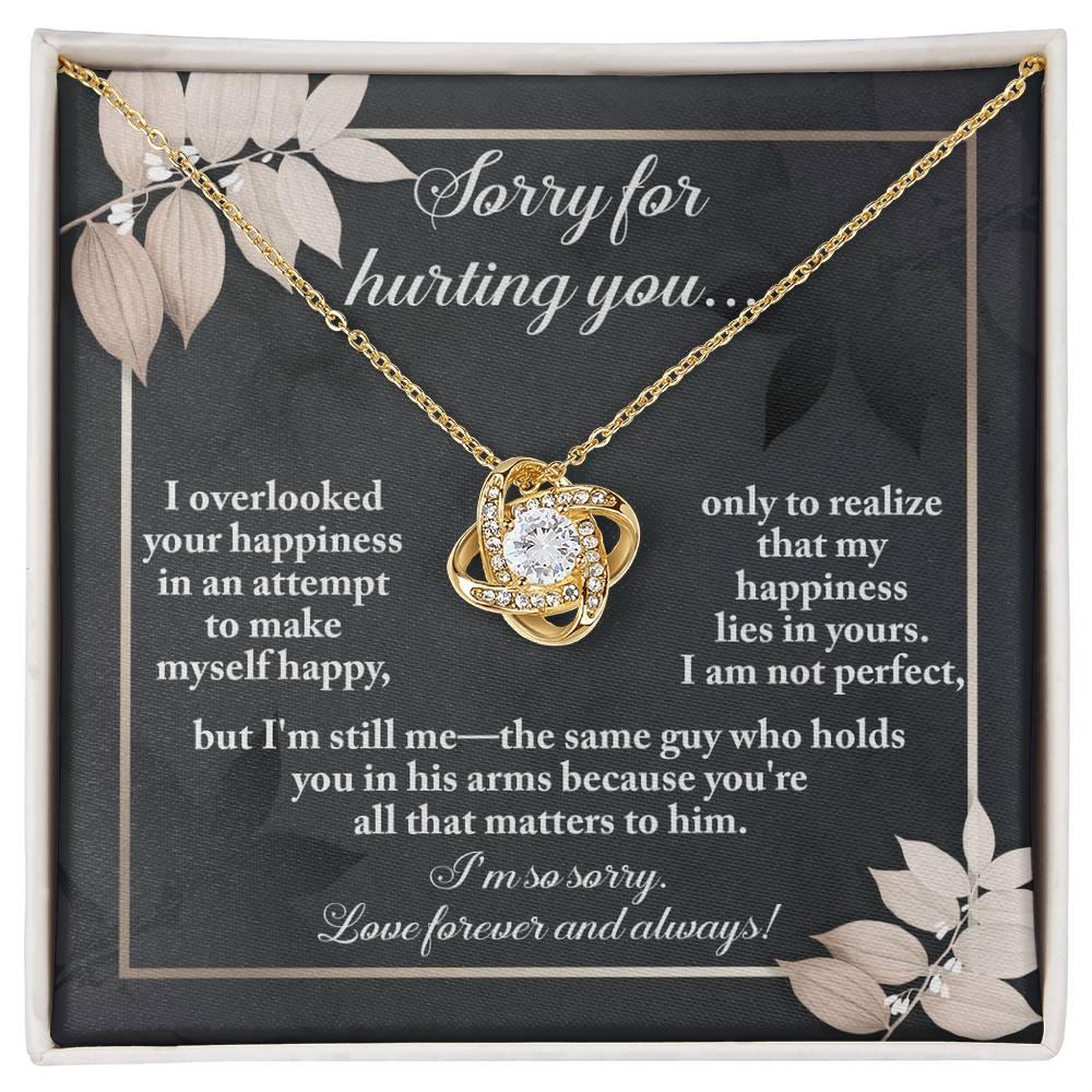 Gift for Girlfriend, Wife - Sorry, Lies In Yours - Love Knot Pendant Necklace - Mallard Moon Gift Shop