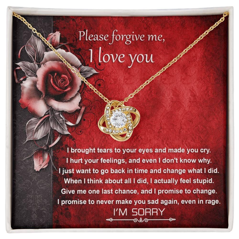 Apology Gift for Girlfriend, Wife, Soulmate - Sorry, One Last Chance - Love Knot Pendant Necklace - Mallard Moon Gift Shop