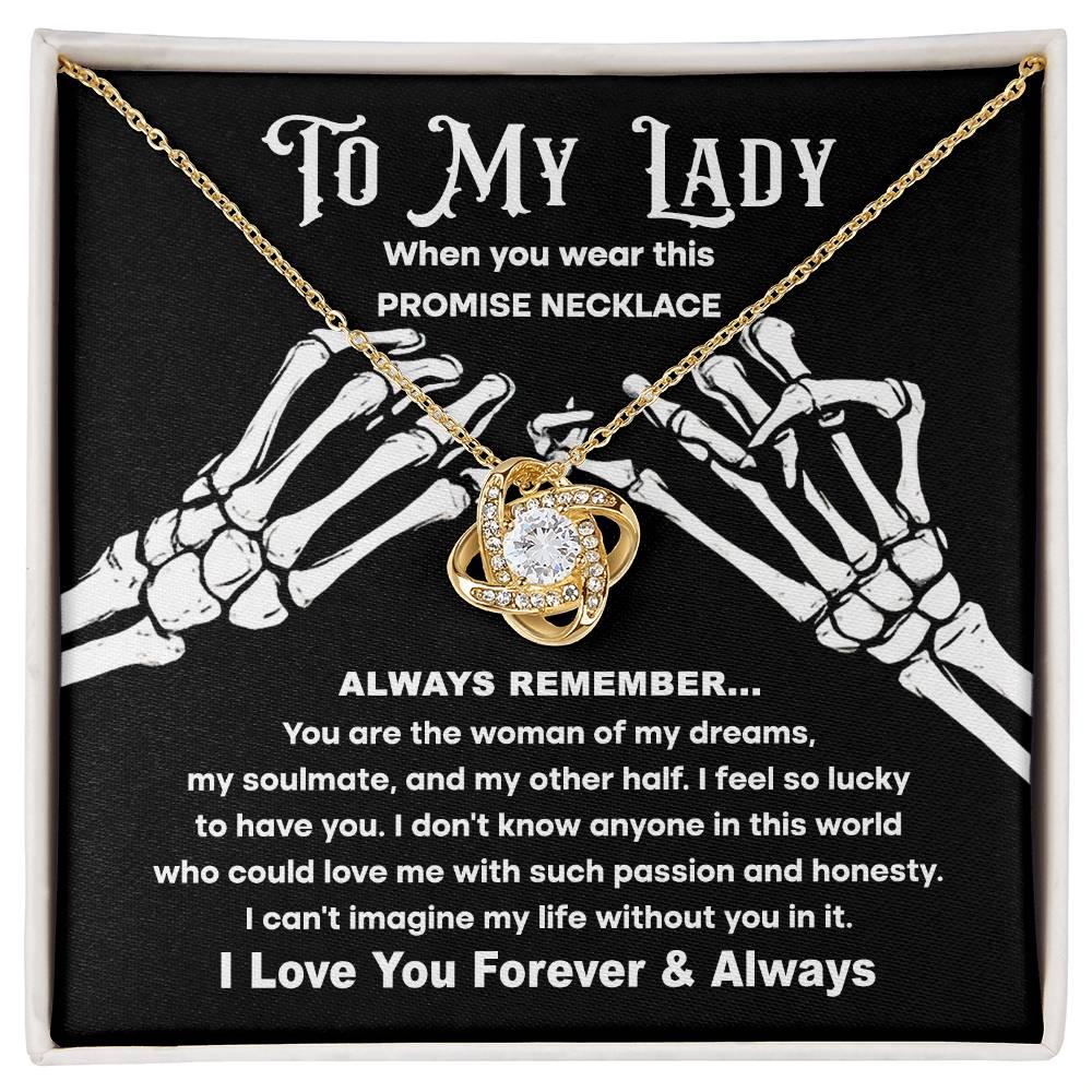 Soulmate Woman of My Dreams Halloween Inspired Love Knot Necklace - Mallard Moon Gift Shop