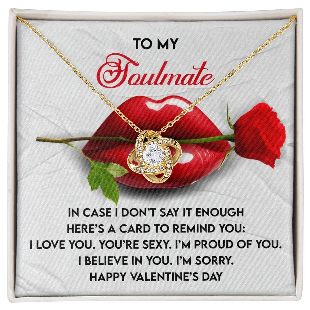 To My Soulmate Love Knot Pendant - Romantic Gift She'll Treasure