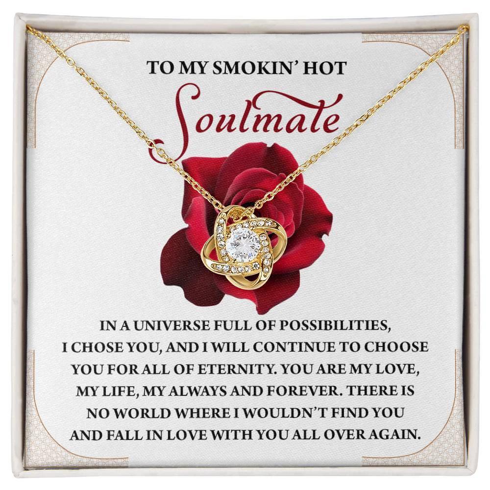 Romantic Anniversary, Valentine's Day Gift for Soulmate, Wife, Girlfriend - Fall In Love Over Again - Love Knot Pendant Necklace