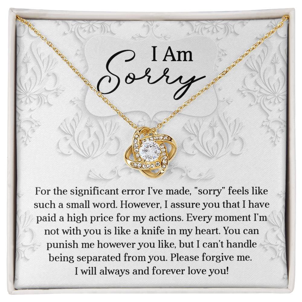 Apology Gift for Girlfriend, Wife, Soulmate - Sorry, Forever Love You - Love Knot Pendant Necklace - Mallard Moon Gift Shop