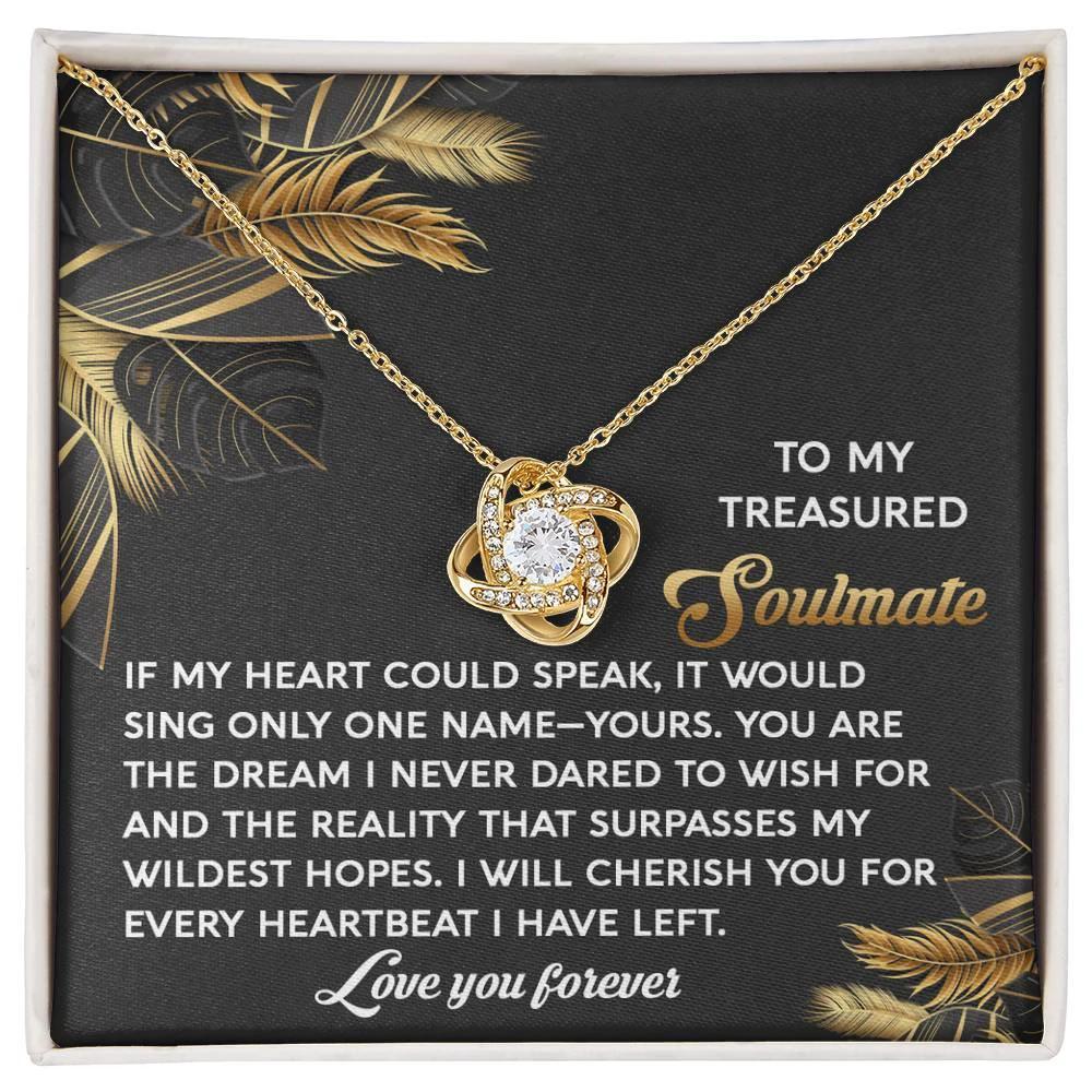Romantic Anniversary, Valentine's Day Gift for Soulmate, Wife, Girlfriend - Wildest Hopes- Love Knot Pendant Necklace